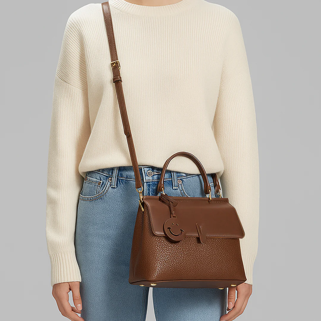 Leather Smile Messenger Bag - Image 9