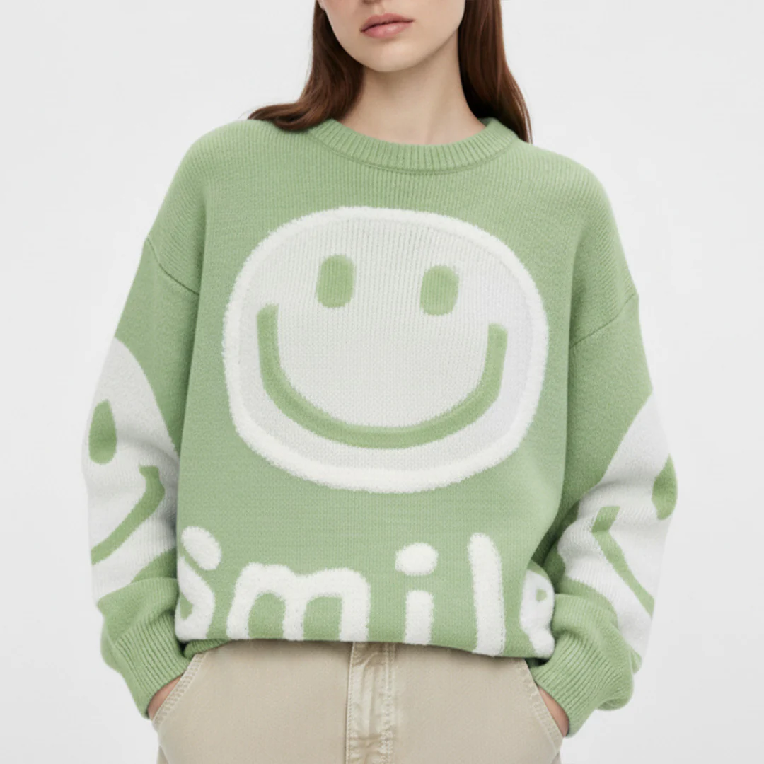 Oversized Fuzzy Smile Sweater - Image 4