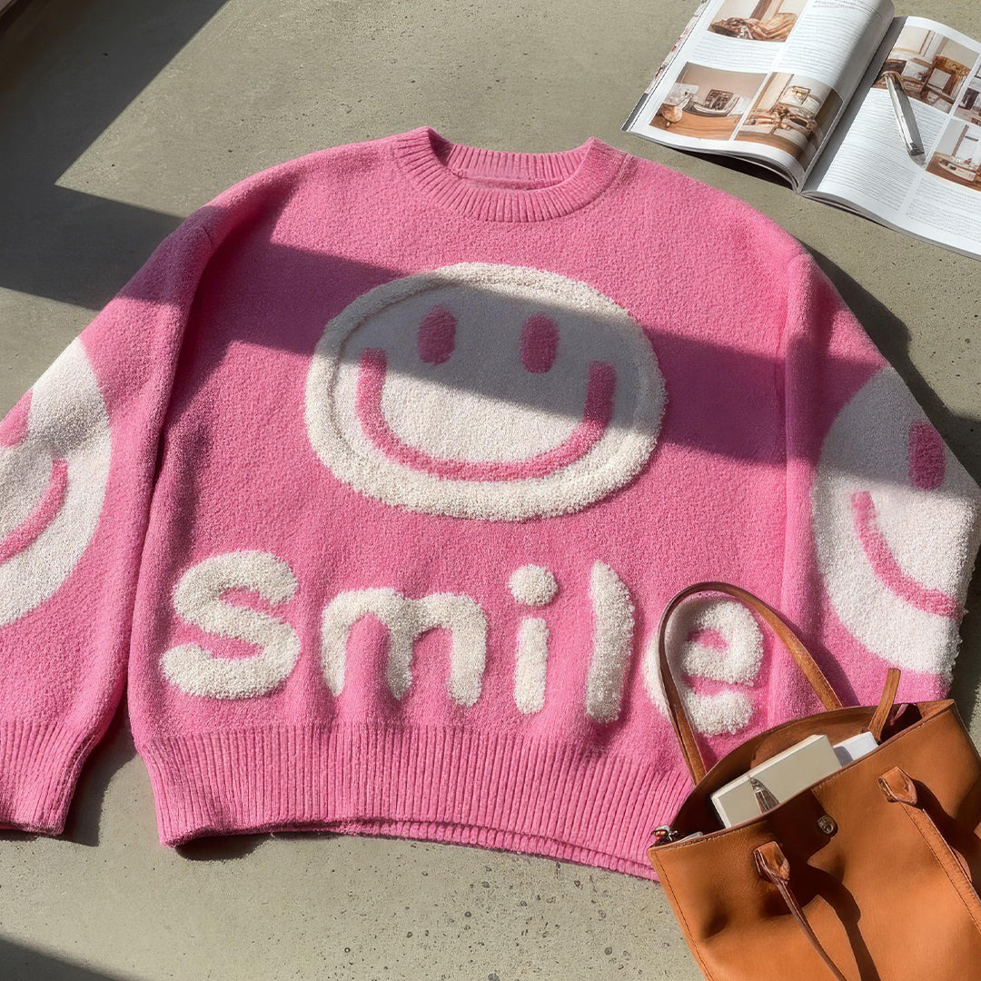 Oversized Fuzzy Smile Sweater - Image 3